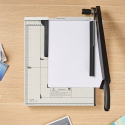 Giljotiinipaperileikkuri 457 mm 20 arkkia 45 terästerä suoja-aita terälukitus kotitoimistoon