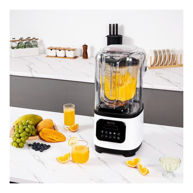 Blenderi ammattilaiskäyttöön kahden litran muovikannu yhdeksän nopeutta viisi toimintoa pirtelöihin valkoinen