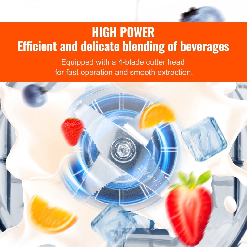 Ammattikäyttöinen pöytätehosekoitin lasikannu 2 l ruostumattomat teräsosat musta