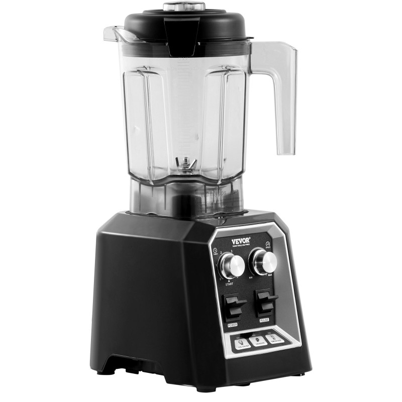 Tehosekoitin muovikannulla 2 litraa 2200 wattia musta mehustin mylly ammattikäyttöön