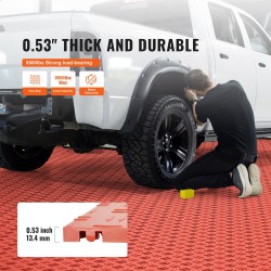 Lattialaatat polypropeeni 305x305 mm 50 kpl lukittuvat punainen autotalli