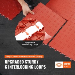 Lattialaatat polypropeeni 305x305 mm 50 kpl lukittuvat punainen autotalli