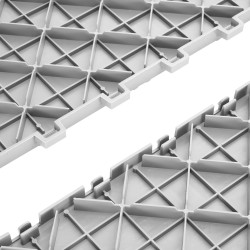 Autotallilaatat PP muovia 305x305 mm 50 kpl kaksipuolisella kuvioinnilla hopea