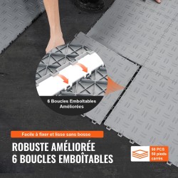 Autotallilaatat PP-muovia 305x305 mm 50 kpl kaksipuolisella kuvioinnilla hopea