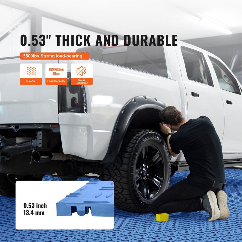 Lukittuvat PP-lattialaatat 305×305×13,4 mm 25 kpl sininen kaksipuolinen liukuestopinta autotalliin