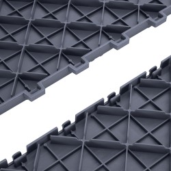 Toisiinsa lukittuvat PP autotallilaatat 305x305x13 mm 25 kpl grafiitinharmaa