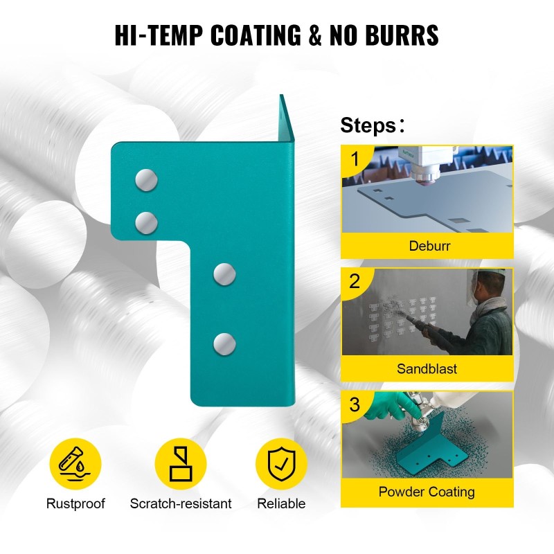 Työpöydän kulmaraudat teräs 8 kpl sopii 4x4 ja 2x4 runkopuille