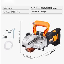 Seinäuratila 2500W 133 mm terä 41 mm leikkaussyvyys alumiinipää vesipumpulla