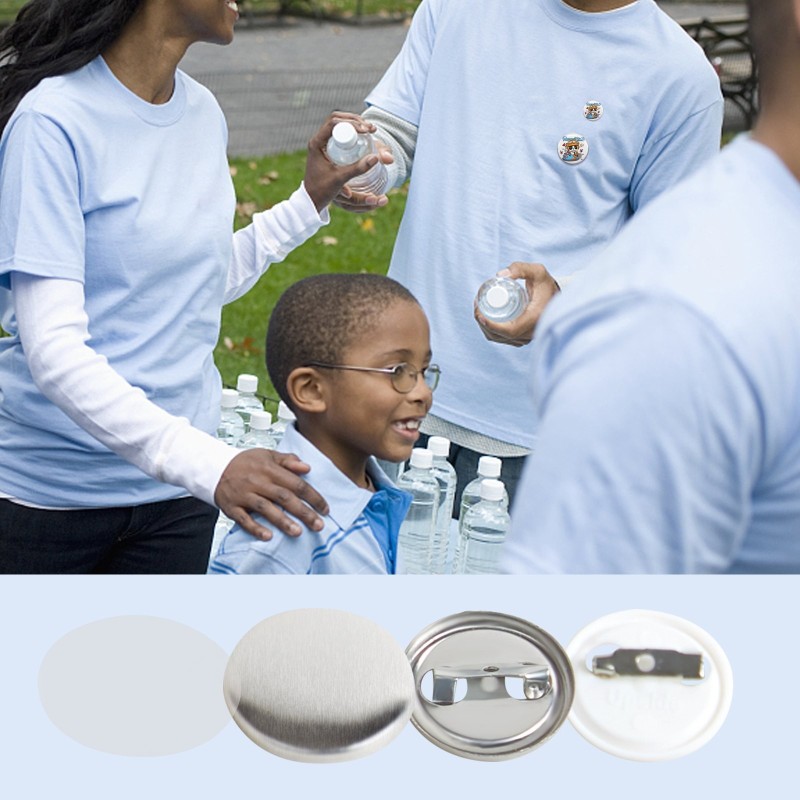 Rintanappiosat 500 sarjaa 25 mm metalliset ja muoviset osat läpinäkyvällä kalvolla