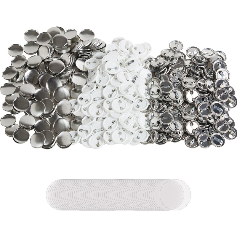 Rintanappiosat 500 sarjaa 25 mm metalliset ja muoviset osat läpinäkyvällä kalvolla