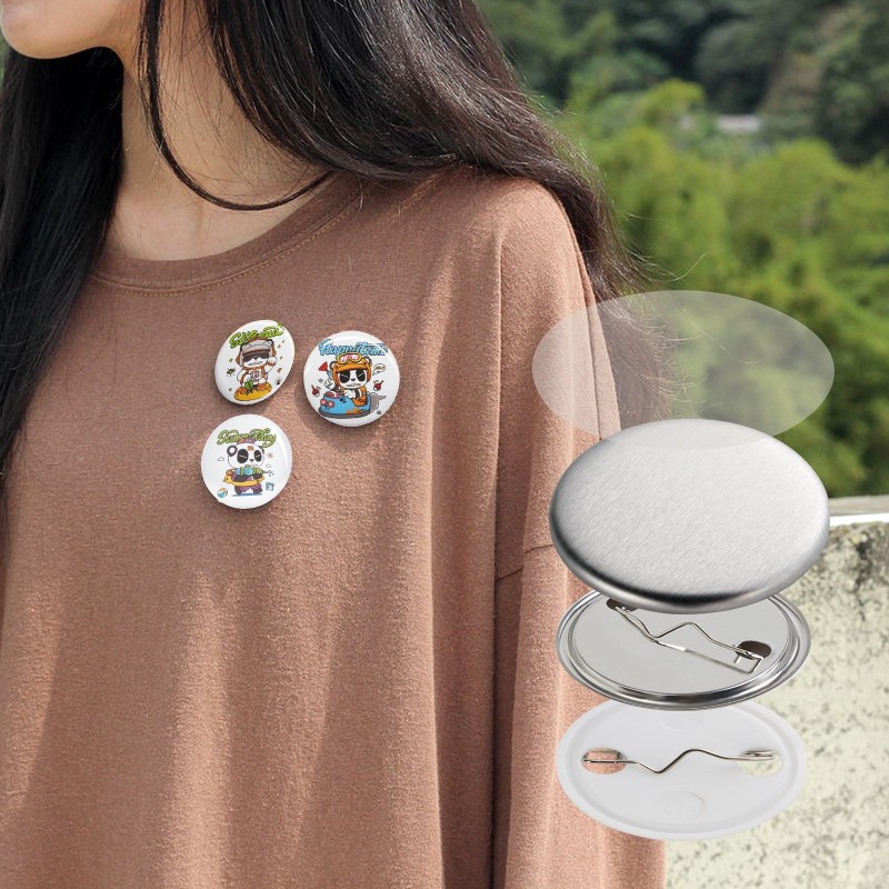 Nappimerkkiosat 500 sarjaa 32 mm metallikannet muovipohjat ja metallipohjat kirkkaat kalvot