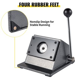 Graafinen reikäleikkuri 44 mm valurautarunko hiiliteräterällä käsikäyttöinen rintanappien valmistukseen leikkuupaksuus 1,5 mm