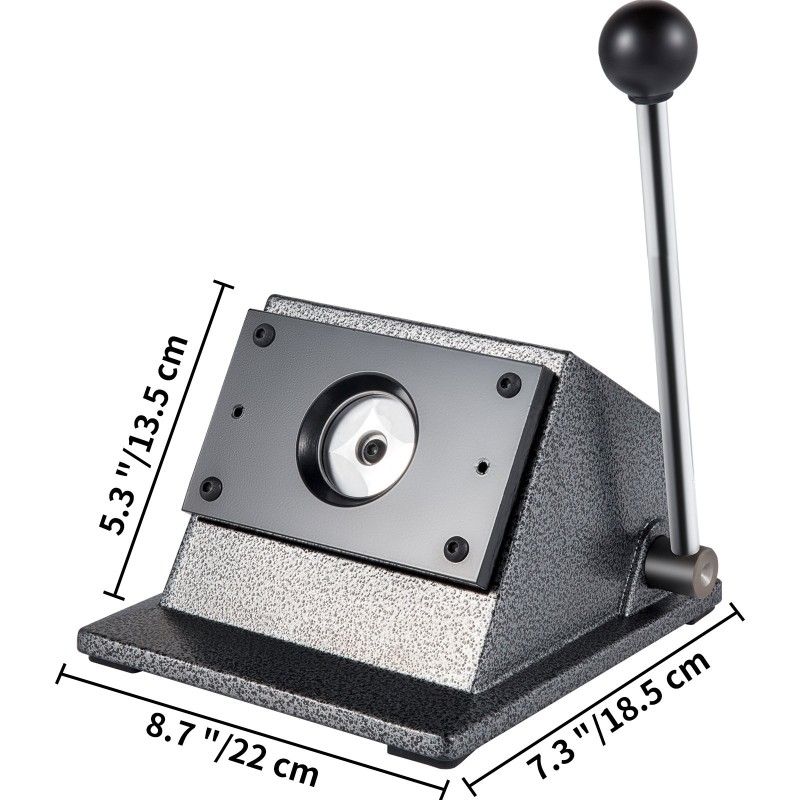 Graafinen reikäleikkuri 44 mm valurautarunko hiiliteräterällä käsikäyttöinen rintanappien valmistukseen leikkuupaksuus 1,5 mm