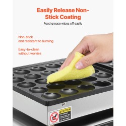 Minipannukakkujen paistokone 50 kpl tarttumaton ruostumaton teräs 1800W ajastin lämpötilansäätö