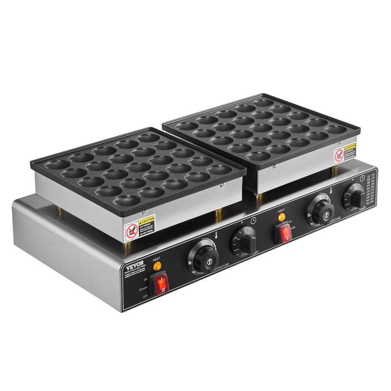 Minipannukakkujen paistokone 50 kpl tarttumaton ruostumaton teräs 1800W ajastin lämpötilansäätö