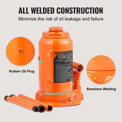 Hydraulinen pullotunkki 20 tonnia nostokorkeus 240–450 mm kolmiosainen varsi