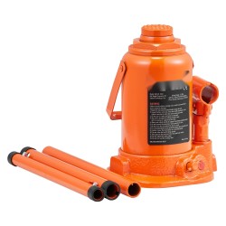 Hydraulinen pullotunkki 12 tonnia nostokorkeus 190–355 mm kauttaaltaan hitsattu runko kolmiosainen varsi