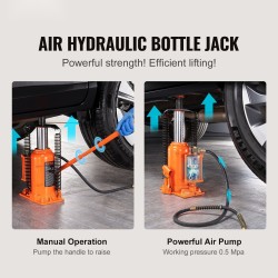 Pullotunkki ilmahydraulinen 20 tonnia 265–500 mm nostokorkeus ilma ja käsikäyttö