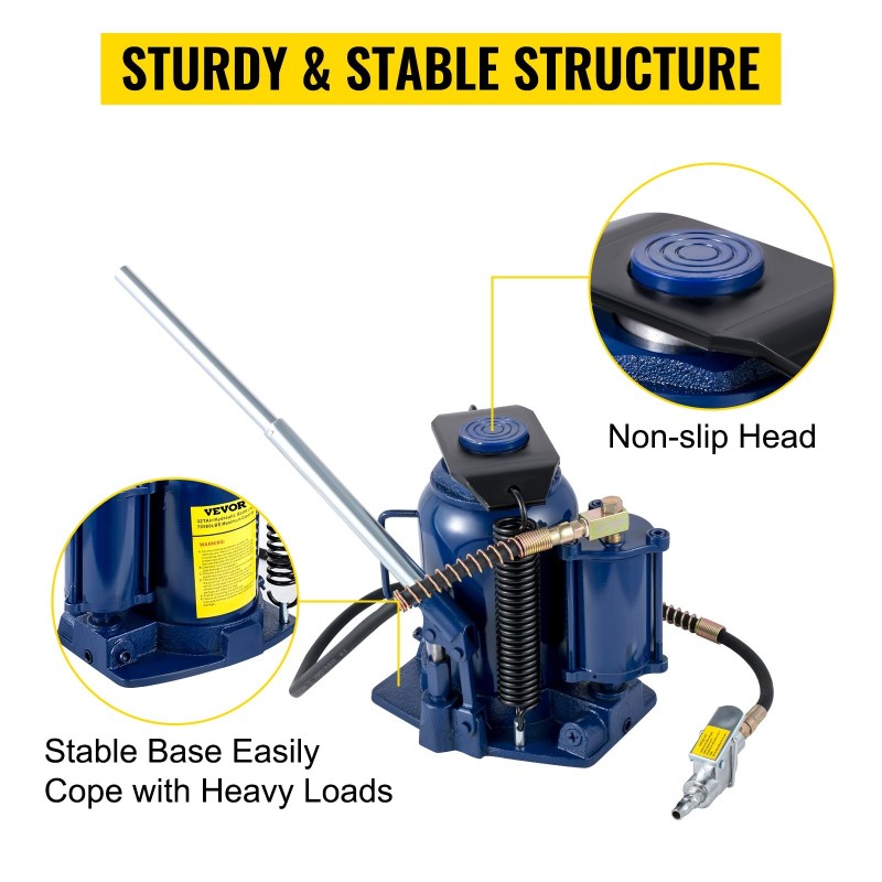 Pullotunkki teräs 32 tonnia kaksitoiminen paineilma ja käsikäyttö raskaille ajoneuvoille