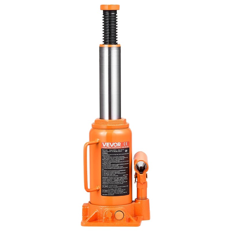 Hydraulinen pullotunkki 12 t 205–400 mm nostoalue valurauta ja hiiliteräs autoille