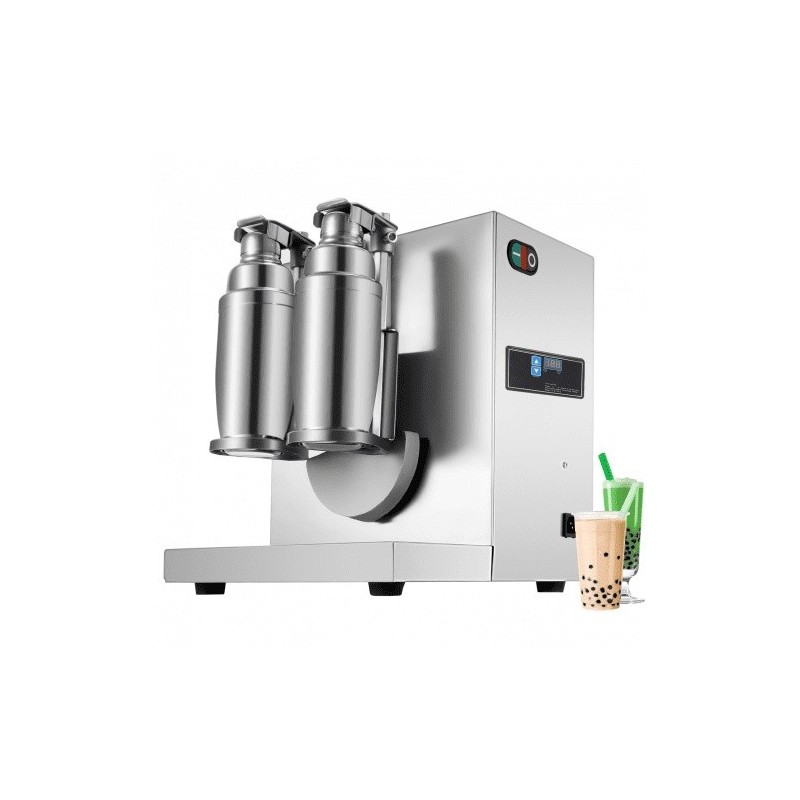 Maitoteen ravistelukone ruostumattomasta teräksestä sähköinen tuplarunkoinen 120W kaksi 750 ml kuppia