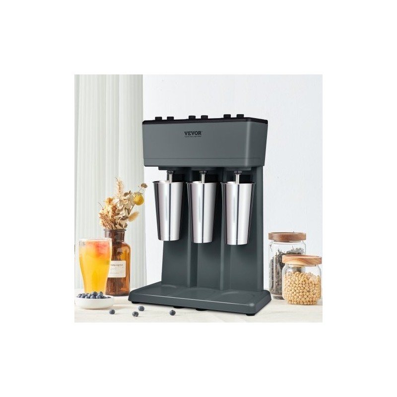 Pirtelökone ruostumatonta terästä kolmipäinen kolmella 820 millilitran kupilla