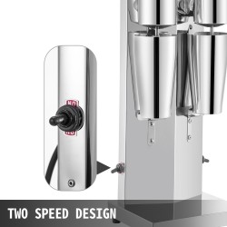 Sähköinen kaksipäinen pirtelökone ruostumatonta terästä 180W kaksi 800 millilitran kuppia