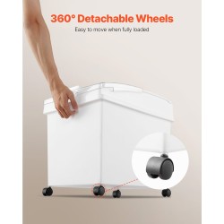 Säilytysastiat polypropeenimuovi 40 l 3 kpl kuivaruokasäilytykseen pyörillä liukuva kansi kauha