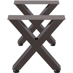 Pöydänjalat rautaiset X runkoiset 720 mm musta 1000 kg 2 kpl