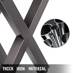 Pöydänjalat rautaiset X-runkoiset 720 mm musta 1000 kg 2 kpl