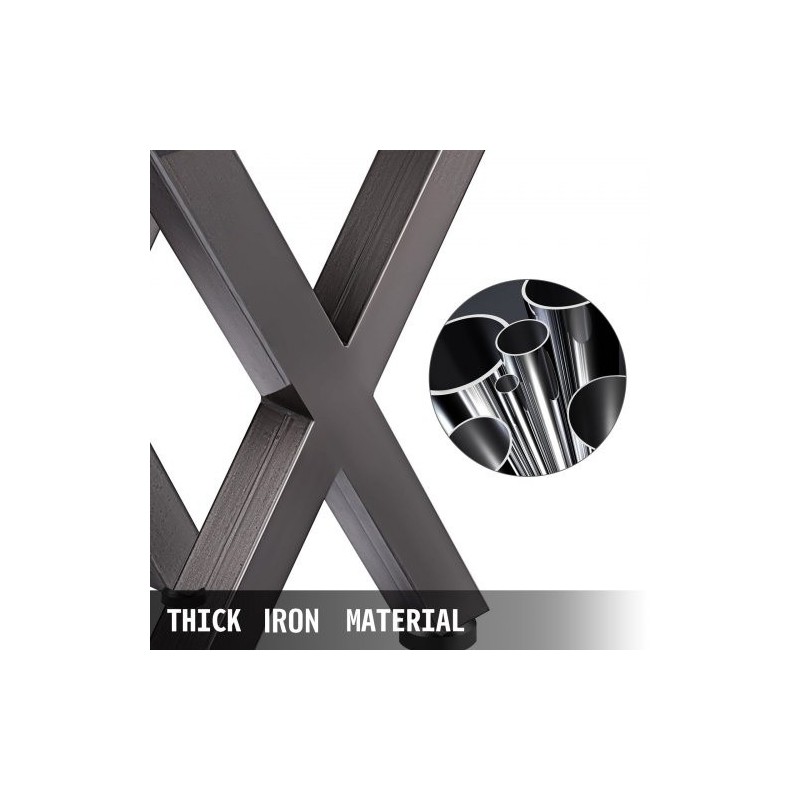 Pöydänjalat rautaiset X-runkoiset 720 mm musta 1000 kg 2 kpl