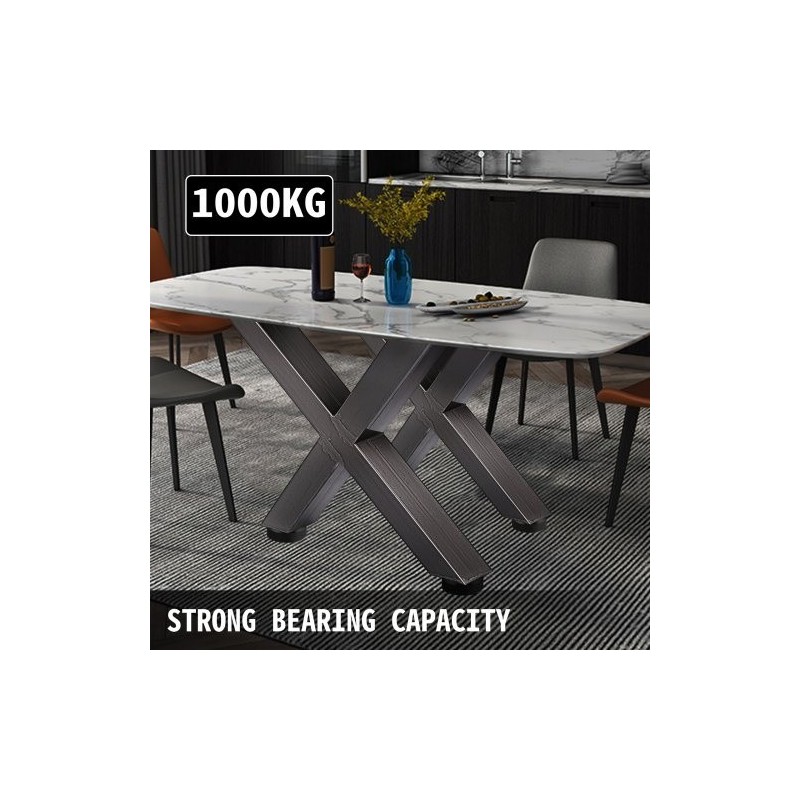 Pöydänjalat rautaiset X-runkoiset 720 mm musta 1000 kg 2 kpl