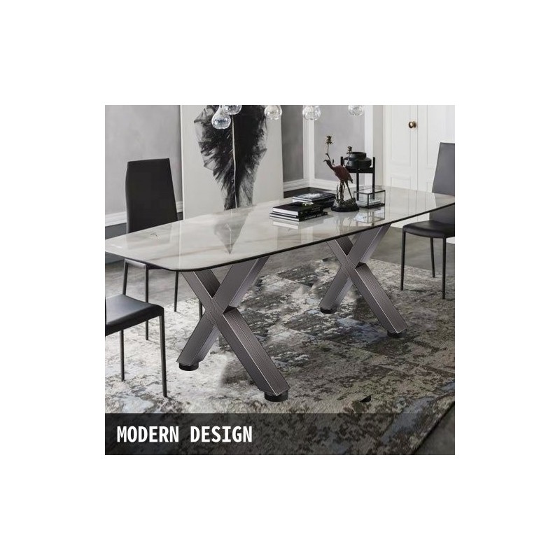 Pöydänjalat rautaiset X-runkoiset 720 mm musta 1000 kg 2 kpl