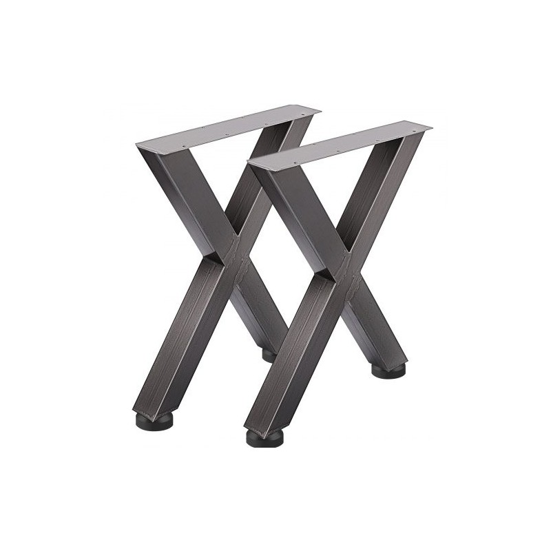 Pöydänjalat rautaiset X-runkoiset 720 mm musta 1000 kg 2 kpl