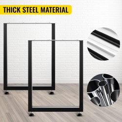 Teräksiset mustat pöydänjalat 2 kpl korkeus 72 cm leveys 60 cm