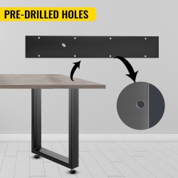 Teräksiset mustat pöydänjalat 2 kpl korkeus 72 cm leveys 60 cm