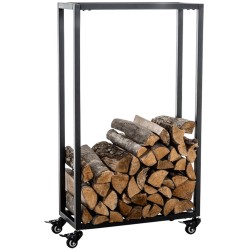 Tyylikäs pyörällinen polttopuuteline takkapuille eri kokoja saatavana