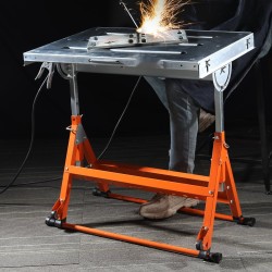 Hitsauspöytä hiiliteräksinen 76,2x50,8 cm 181,4 kg säädettävä 63,5–81,3 cm taittuva pyörillä