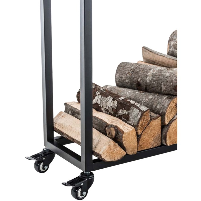 Tyylikäs pyörällinen polttopuuteline takkapuille eri kokoja saatavana