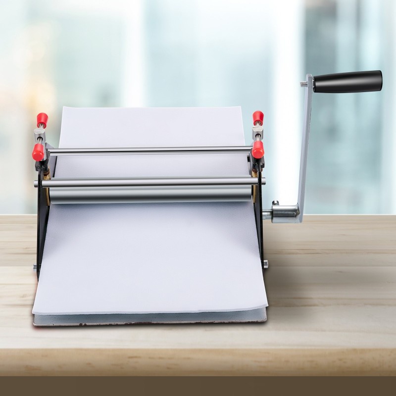 Syväpainoprässi pöytämallinen teräs 26,6 x 41,9 cm huopa ja metallilevy