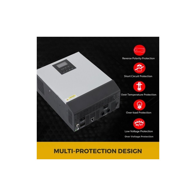 Hybridi aurinkoinvertteri 24V 2400W 3000VA puhtaan siniaallon MPPT AC-laturi