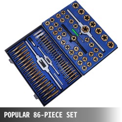 Kierretappi- ja leikkurisarja volframiterästä titaanipinnoitettu 86 osaa metrinen koneistukseen