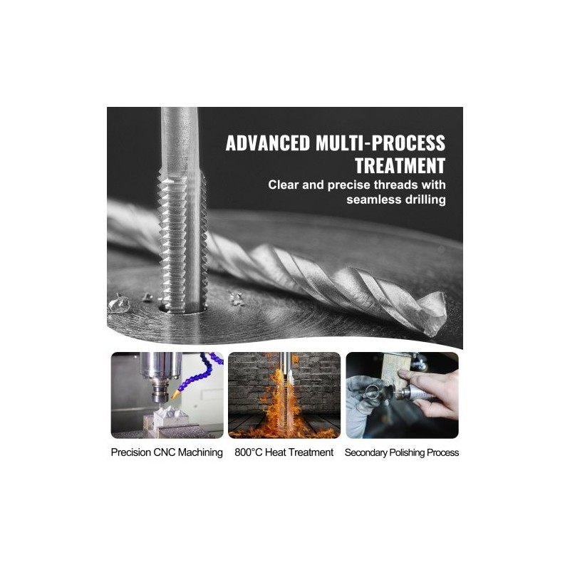 Kierretappi- ja kierretalasarja laakeriterästä 60 osaa ulko- ja sisäkierteille