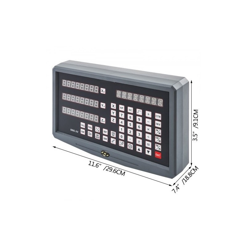 3-akselinen monitoiminen digitaalinen DRO-näyttö tarkalla lineaariskaalalla sorveille ja jyrsinkoneille
