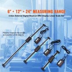 3-akselinen lineaarimittasarja DRO-näytöllä 150 mm 300 mm 600 mm 10 mikronin resoluutio