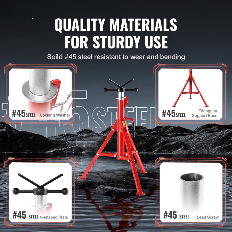 Putkiteline teräs V-päinen säädettävä 71–132 cm kolmijalkainen taittuvat jalat