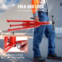 Putkiteline teräs V-päinen säädettävä 71–132 cm kolmijalkainen taittuvat jalat