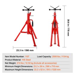 Putkiteline teräs V-päinen säädettävä 71–132 cm kolmijalkainen taittuvat jalat