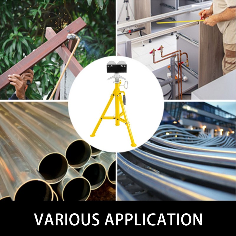 Putkitunkkijalka teräs rullapäällä korkeussäädettävä 81–140 cm 2500 paunaa