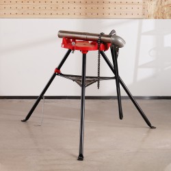 Kolmijalkainen ketjuruuvipuristin teräsrunkoinen kokoontaittuva putkikapasiteetti 3,2–152 mm työkaluallas 600 kg